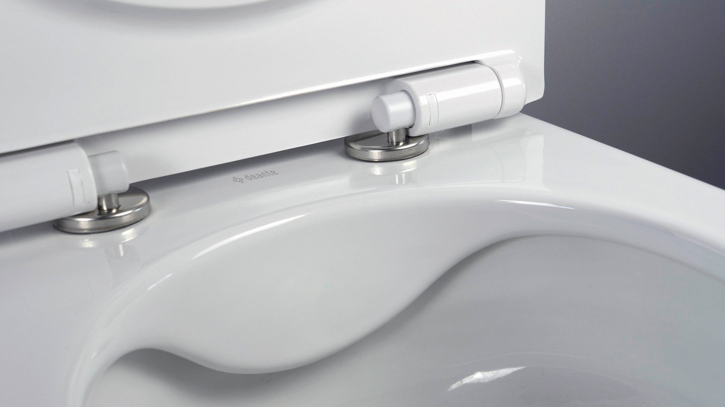 Toilet bowl, with seat, rimless