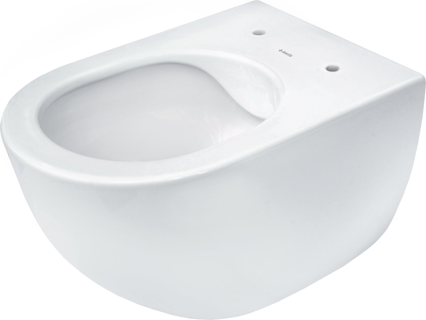 Toilet bowl, wall-mounted, rimless