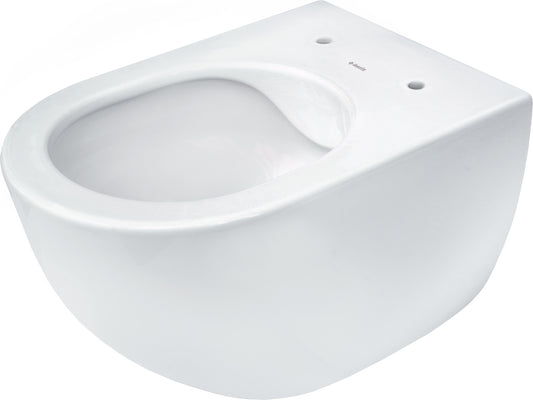 Toilet bowl, wall-mounted, rimless