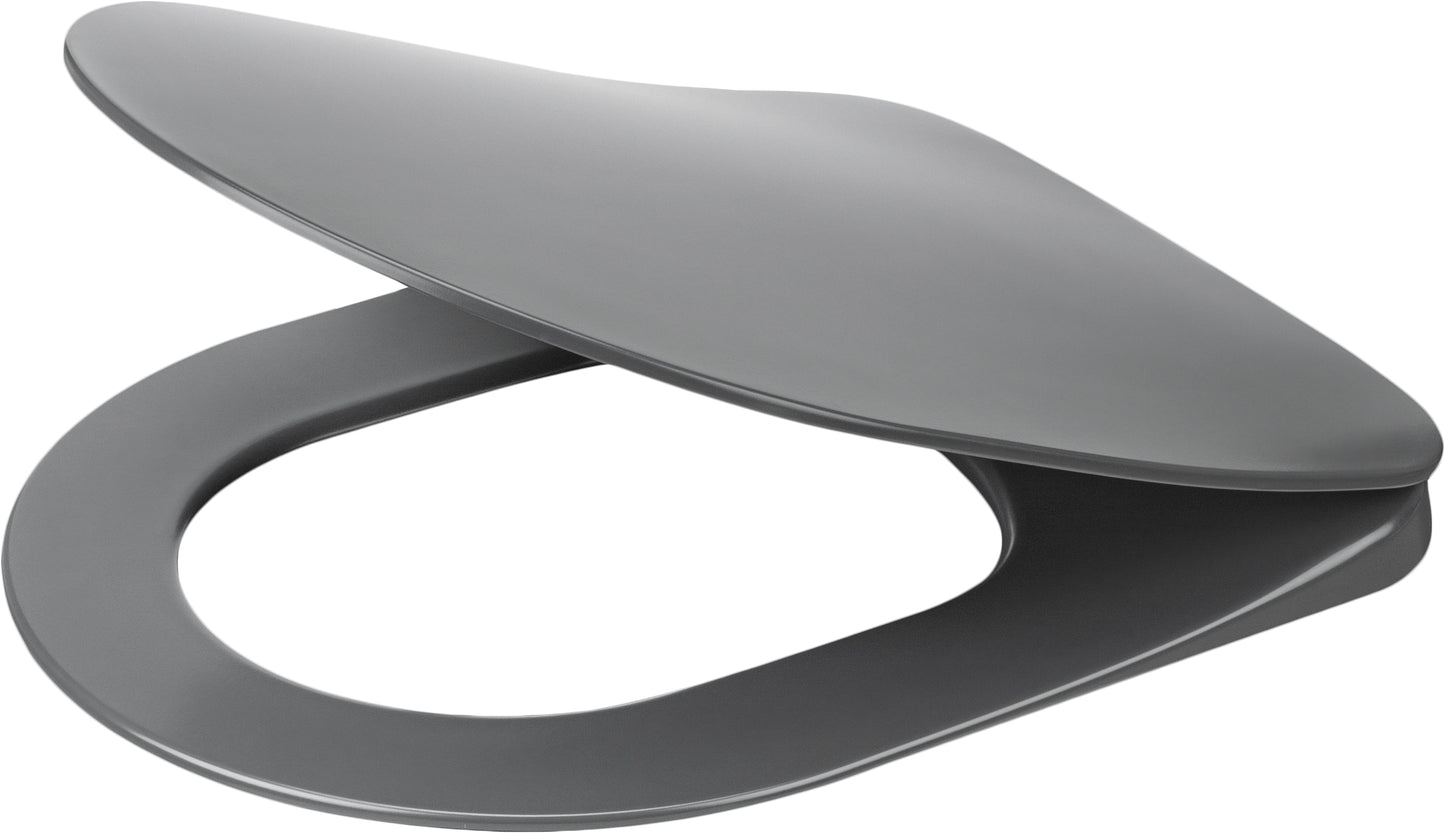 Toilet seat, slim, soft-closing