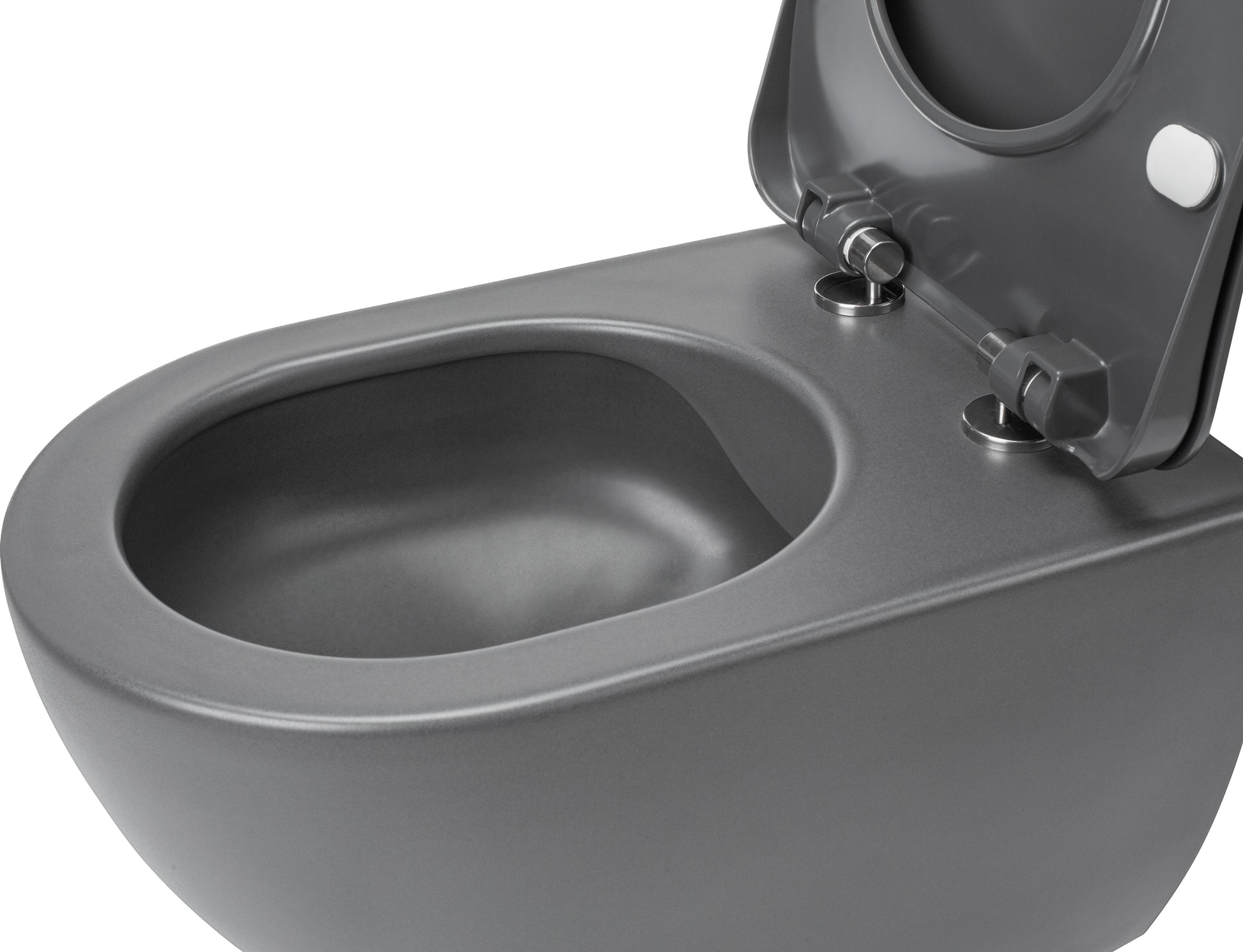 Toilet bowl, with seat, rimless