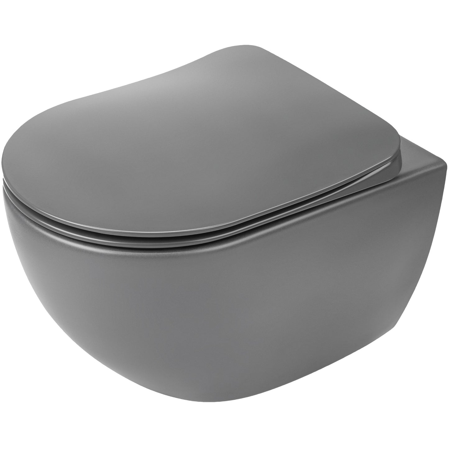 Toilet bowl, with seat, rimless