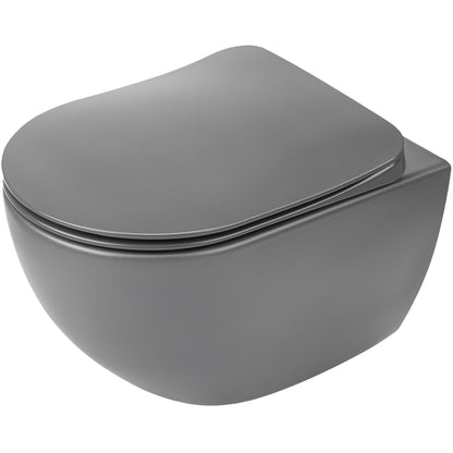 Toilet bowl, with seat, rimless