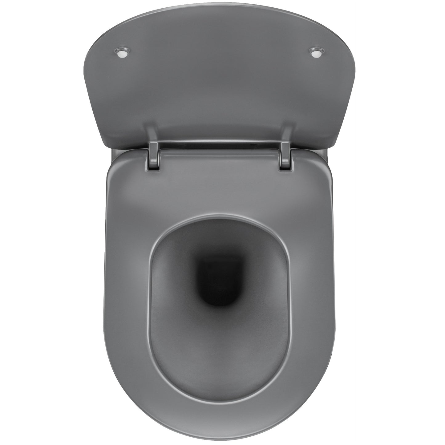 Toilet bowl, with seat, rimless