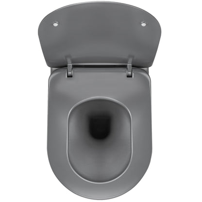 Toilet bowl, with seat, rimless
