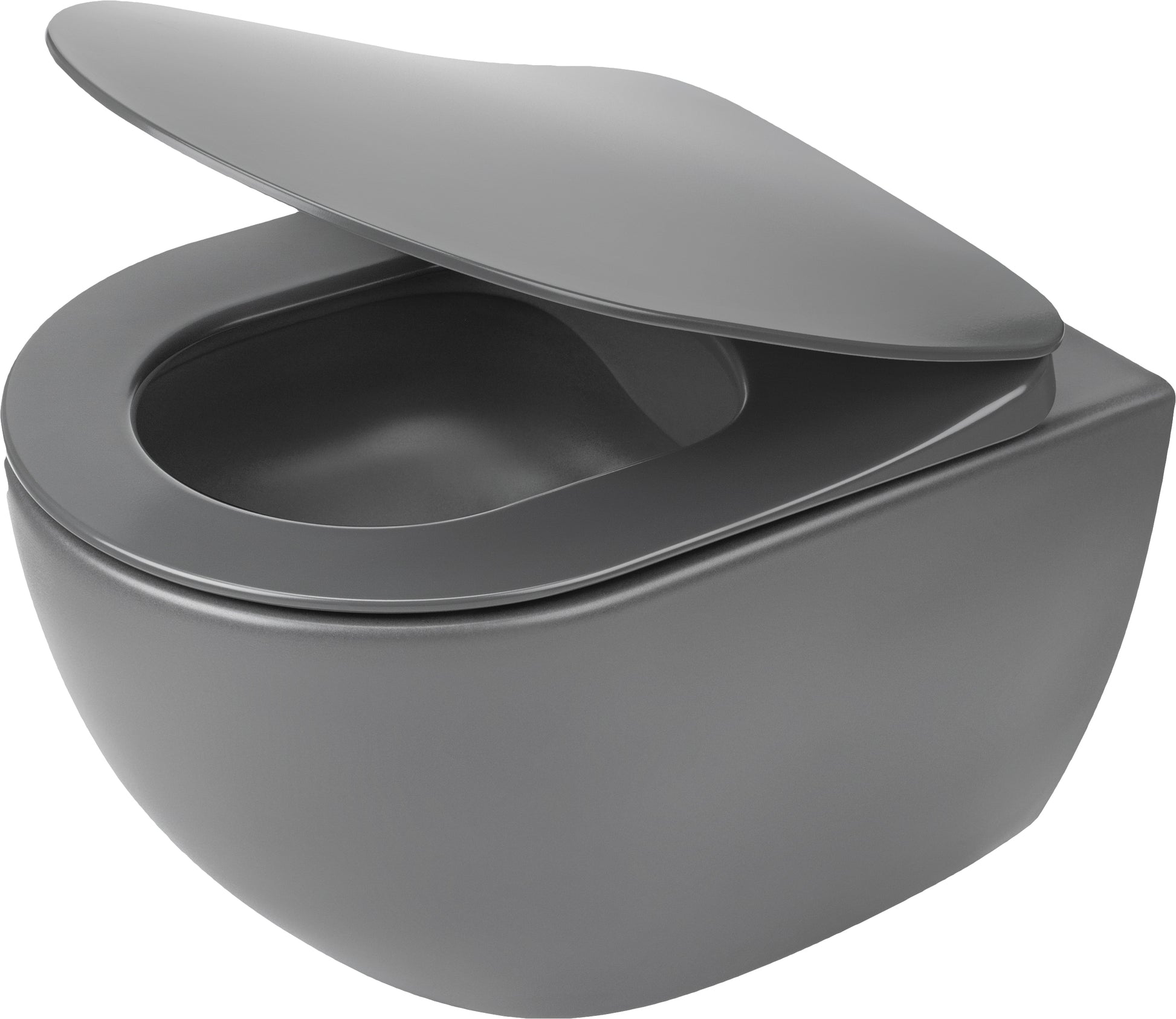 Toilet bowl, with seat, rimless
