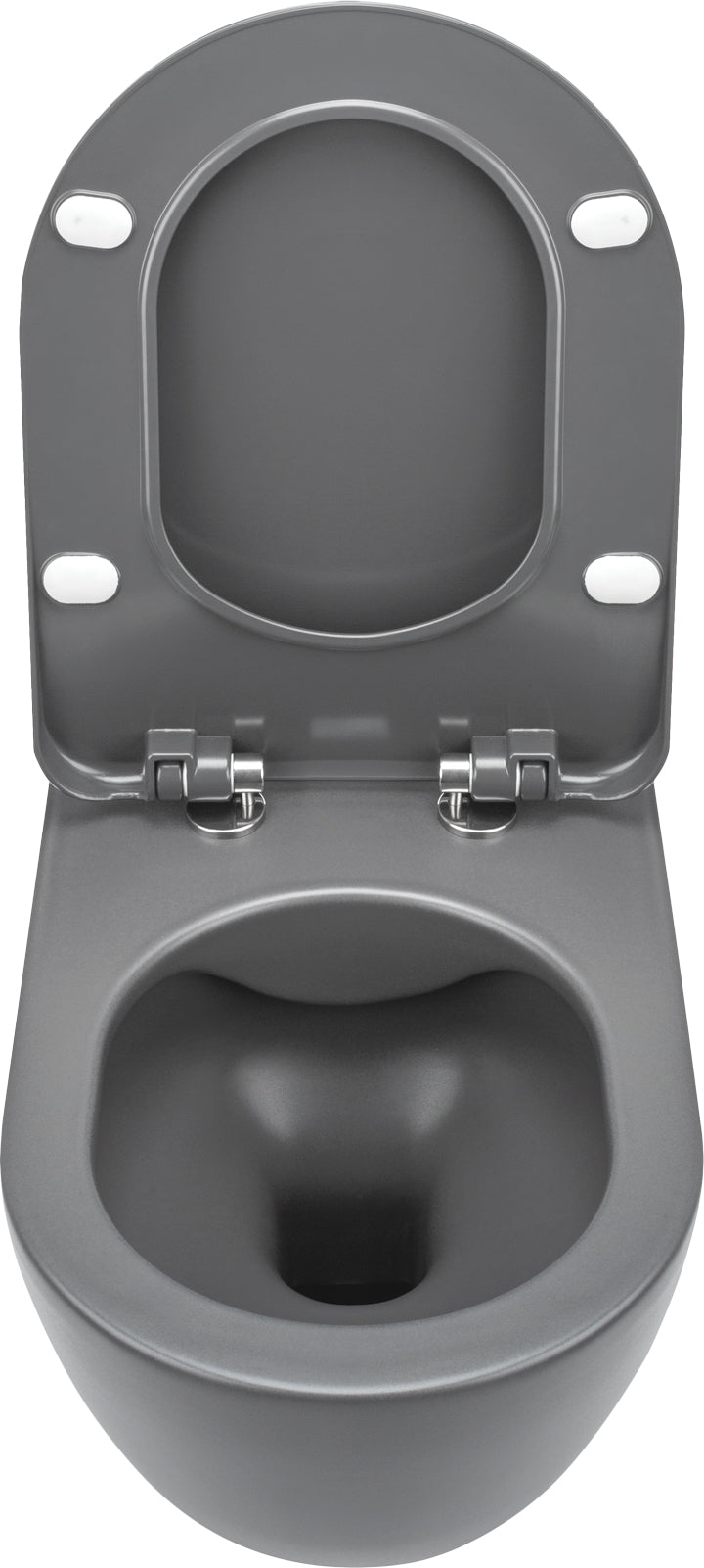 Toilet bowl, with seat, rimless