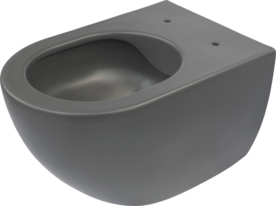 Toilet bowl, wall-mounted, rimless