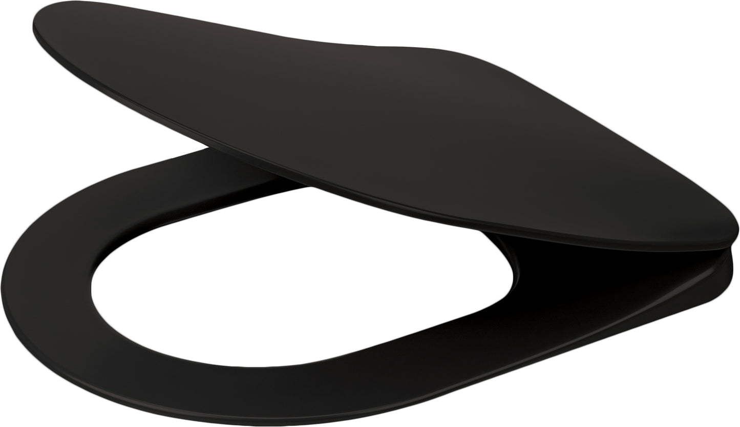 Toilet seat, slim, soft-closing