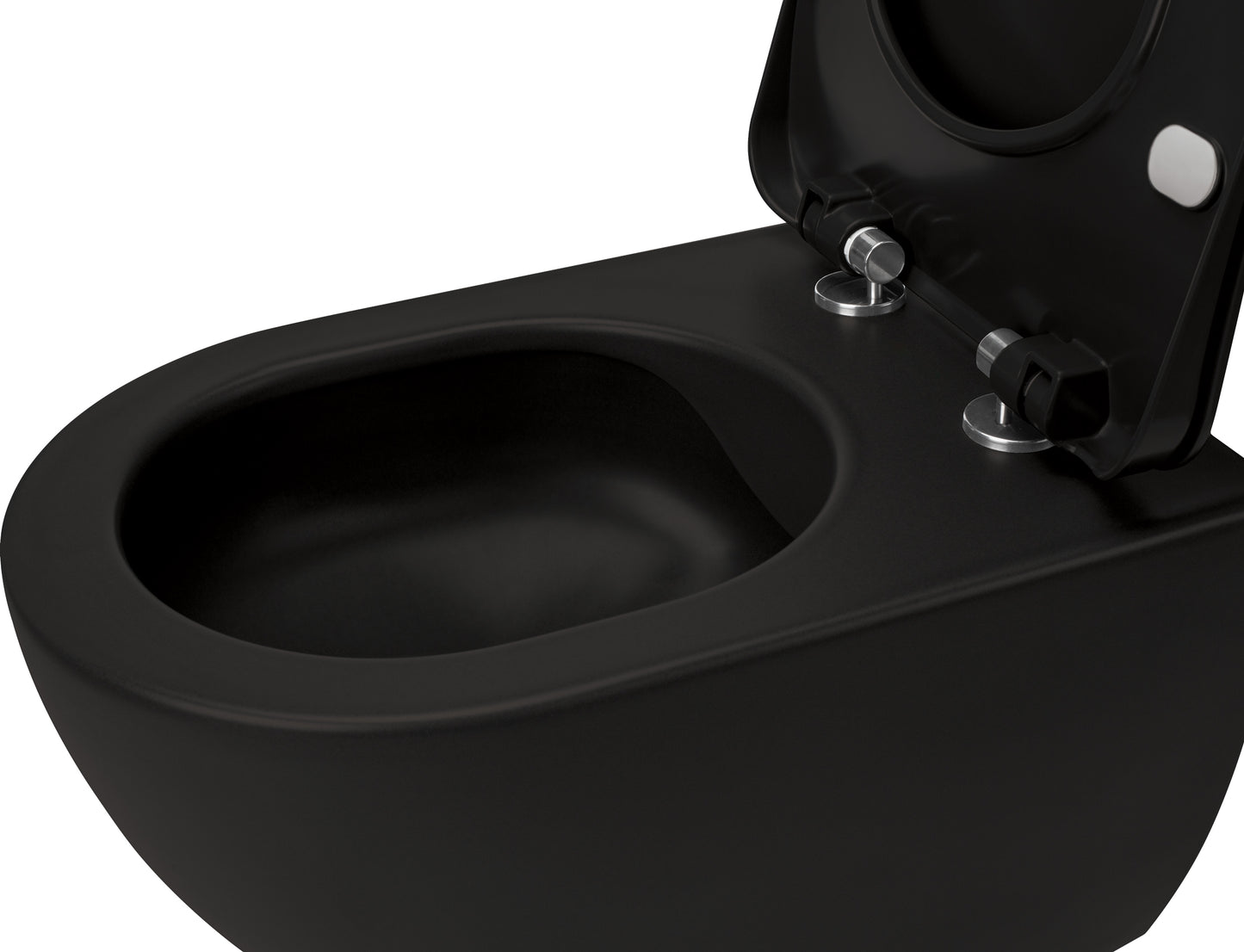 Toilet bowl, with seat, rimless