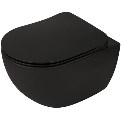 Toilet bowl, with seat, rimless