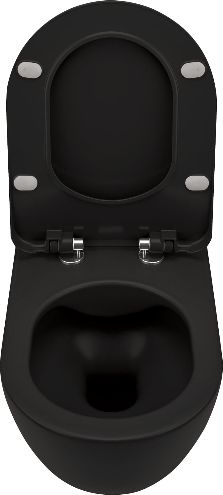 Toilet bowl, with seat, rimless