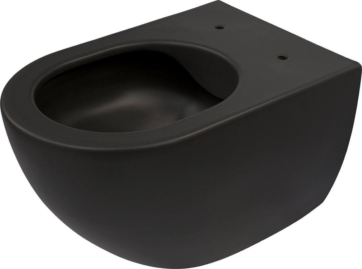 Toilet bowl, wall-mounted, rimless