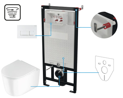 Toilet set, concealed, 6 in 1