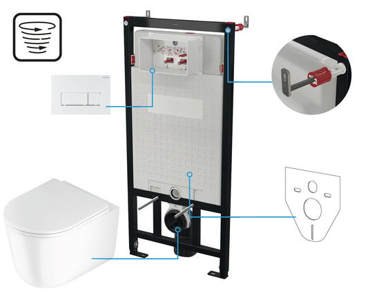 Toilet set, concealed, 6 in 1