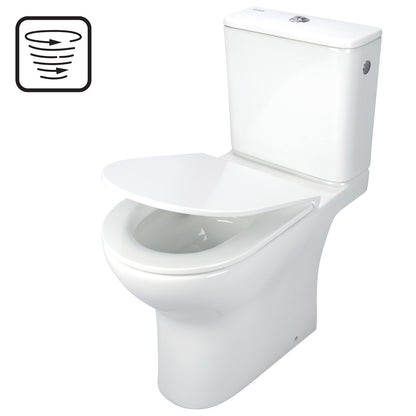 Toilet bowl, close-coupled, rimless