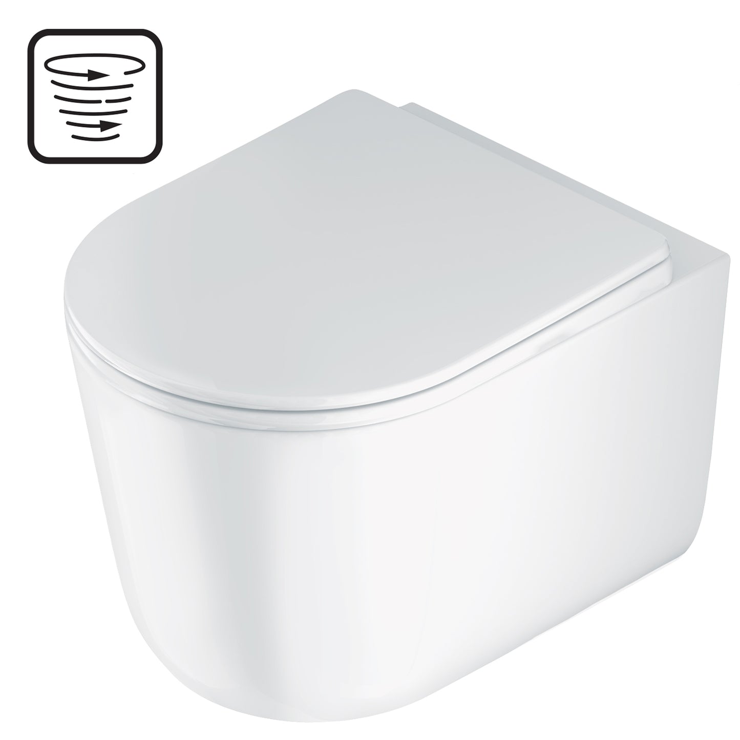 Toilet bowl, with seat, rimless - Swirl flushing