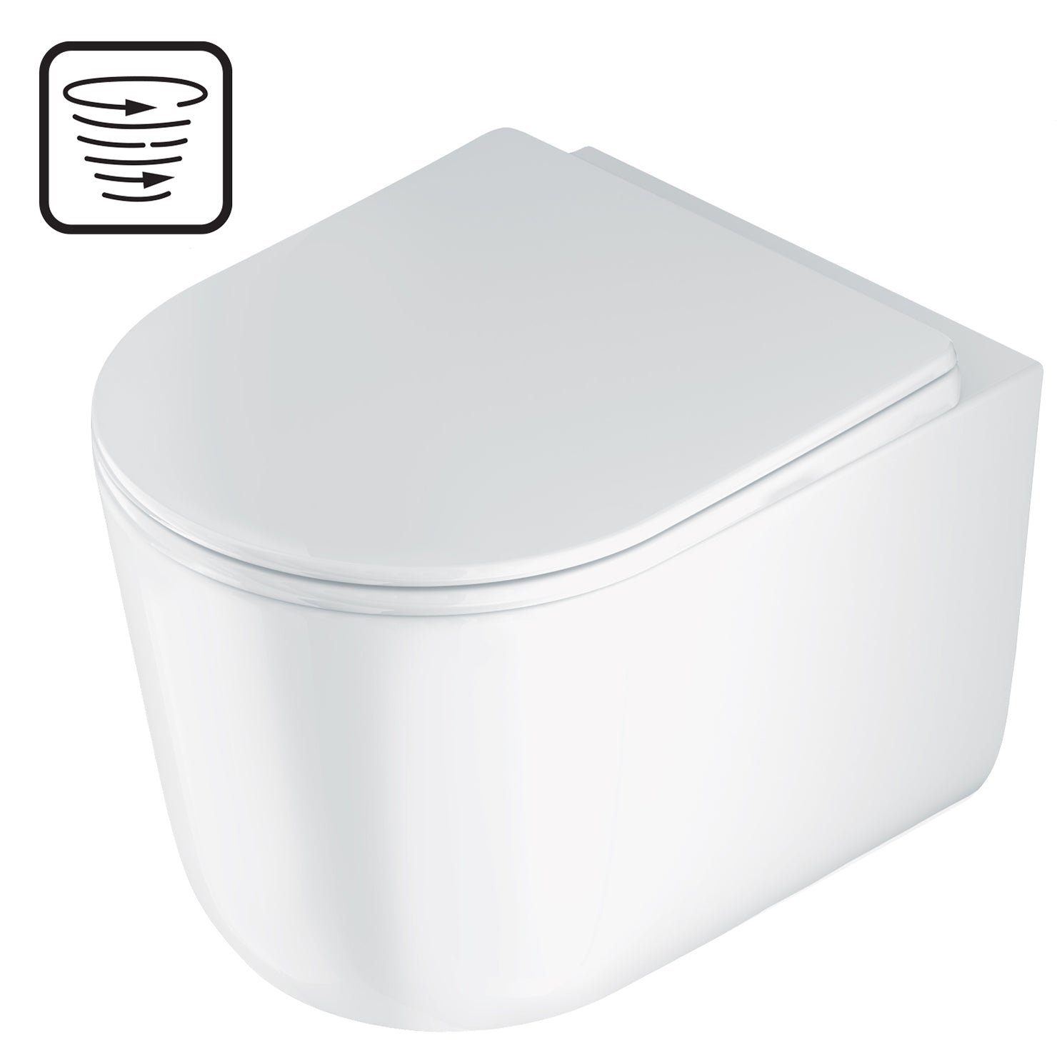 Toilet bowl, with seat, rimless - Swirl flushing