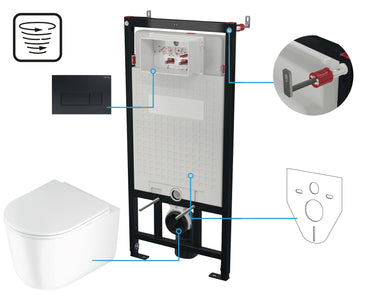 Toilet set, concealed, 6 in 1
