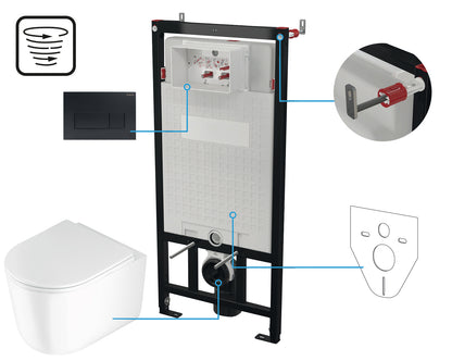Toilet set, concealed, 6 in 1