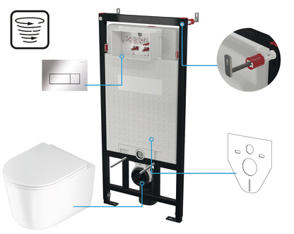 Toilet set, concealed, 6 in 1