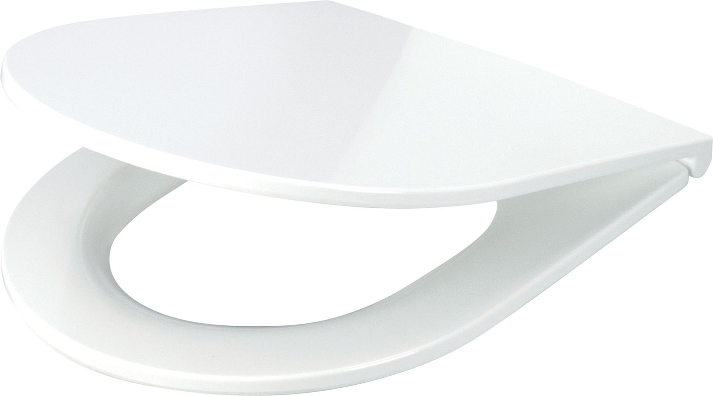 Toilet seat, slim, soft-closing