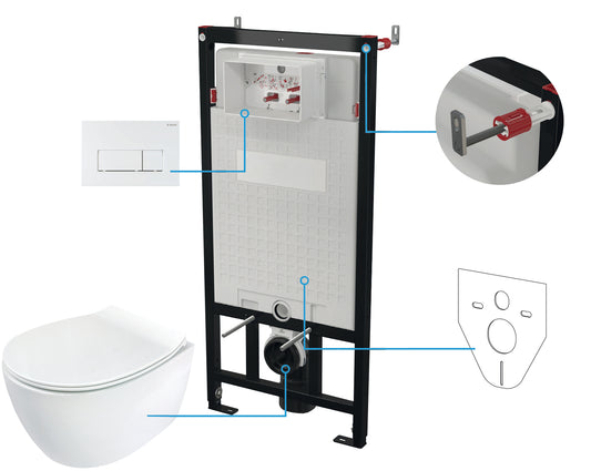 Toilet set, concealed, 6 in 1