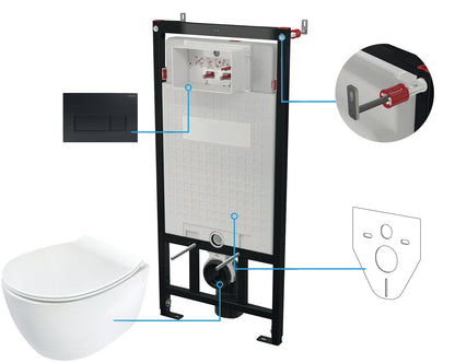 Toilet set, concealed, 6 in 1