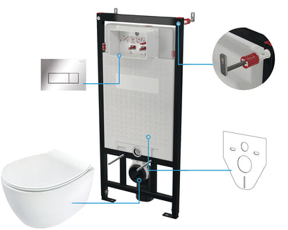 Toilet set, concealed, 6 in 1