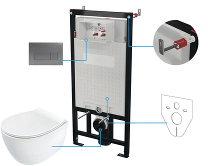 Toilet set, concealed, 6 in 1