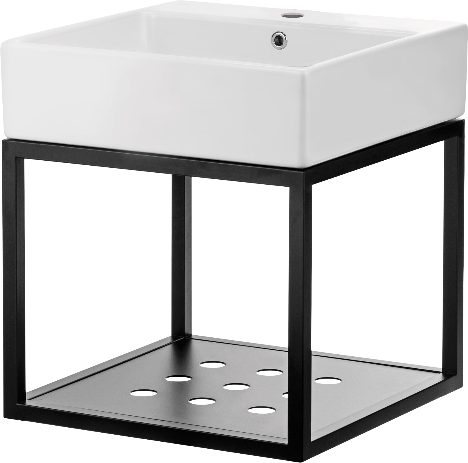 Wall-mounted bathroom console, with washbasin - 50x50 cm