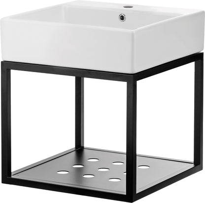 Wall-mounted bathroom console, with washbasin - 50x50 cm