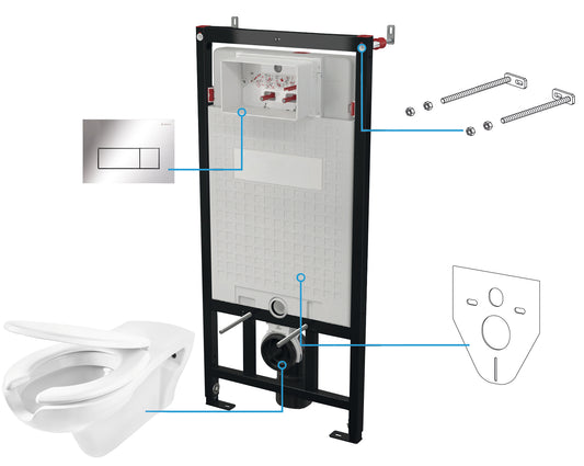 Toilet set, concealed, 6 in 1