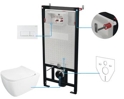 Toilet set, concealed, 6 in 1