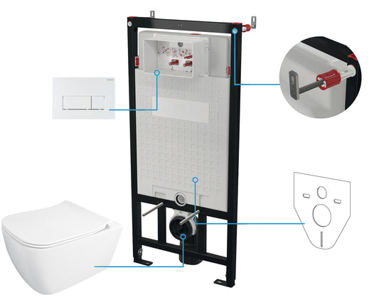 Toilet set, concealed, 6 in 1