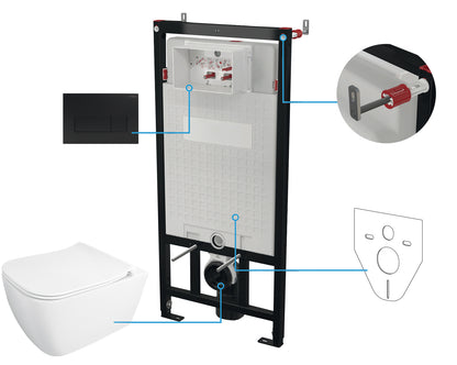 Toilet set, concealed, 6 in 1