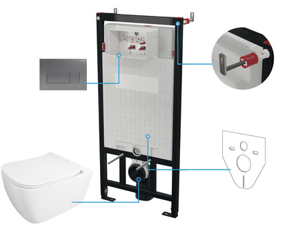 Toilet set, concealed, 6 in 1