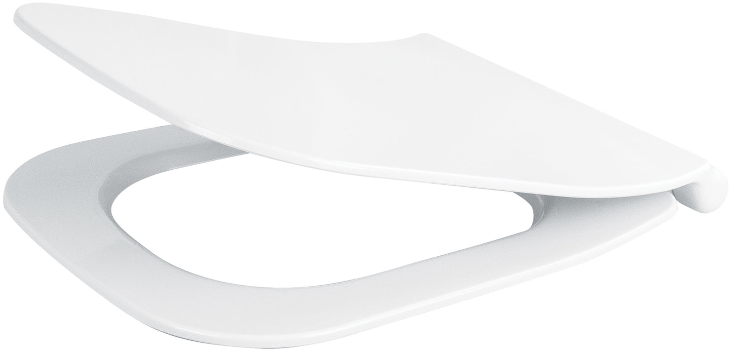 Toilet seat, slim, soft-closing