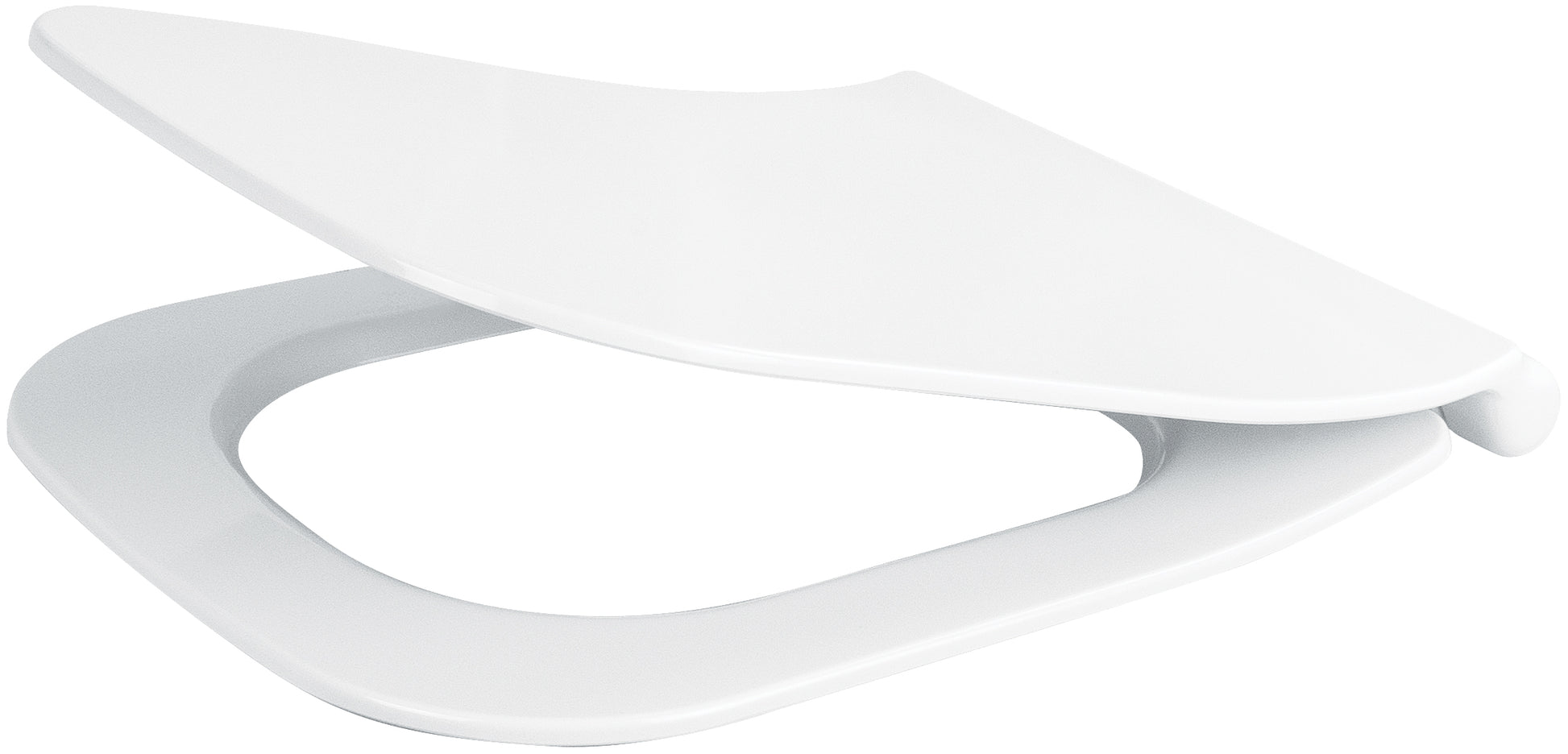 Toilet seat, slim, soft-closing