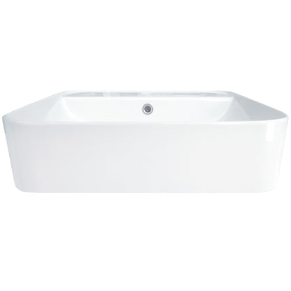 Ceramic washbasin, countertop/wall-mounted, with tap shelf