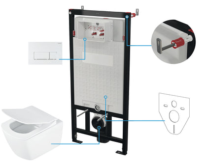 Toilet set, concealed, 6 in 1