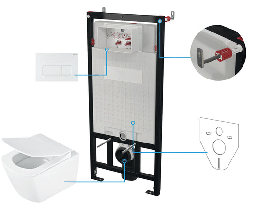 Toilet set, concealed, 6 in 1
