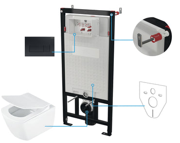 Toilet set, concealed, 6 in 1