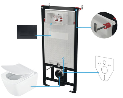 Toilet set, concealed, 6 in 1