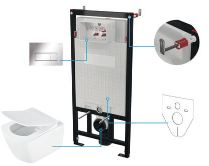 Toilet set, concealed, 6 in 1