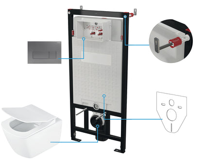 Toilet set, concealed, 6 in 1