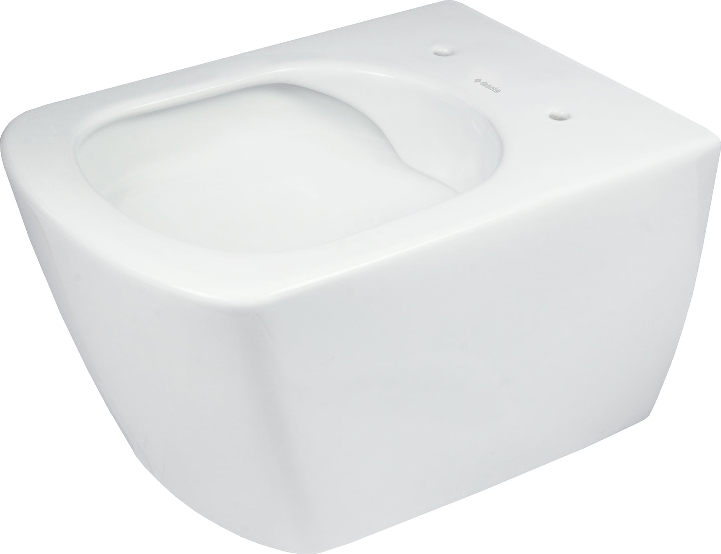 Toilet bowl, wall-mounted, rimless