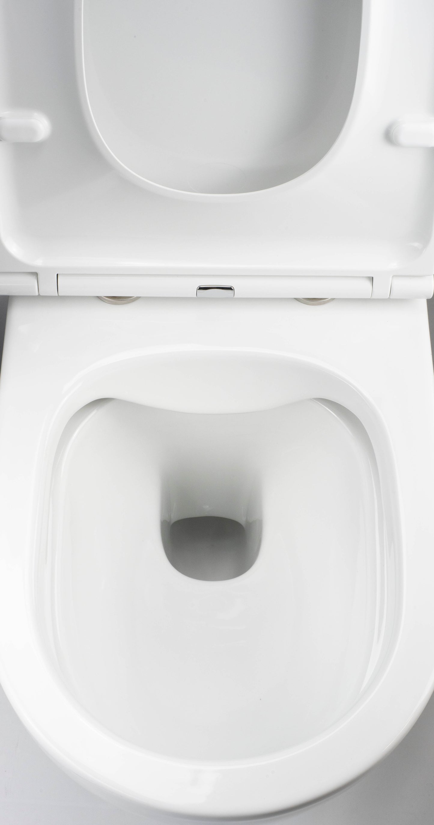 Toilet bowl, with seat, rimless