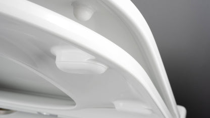 Toilet seat, slim, soft-closing