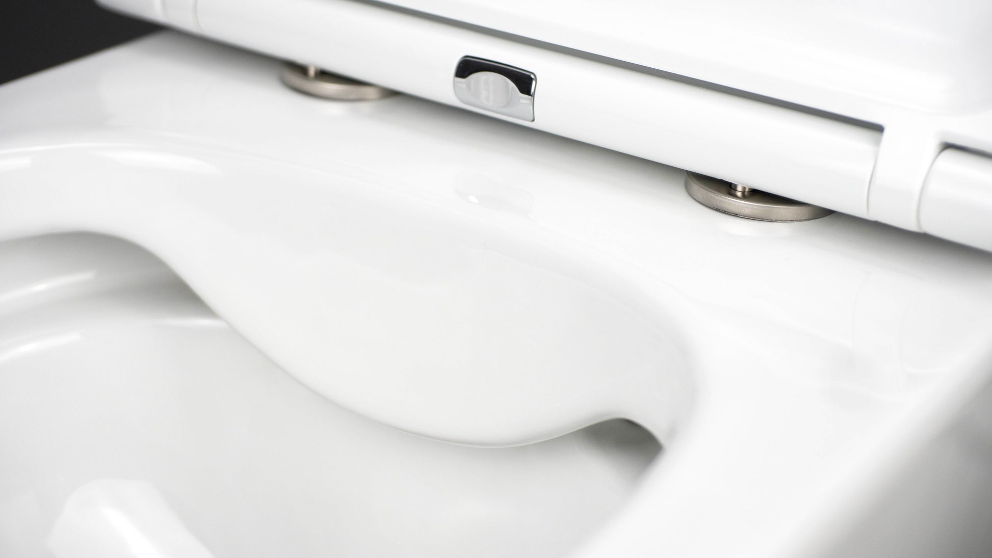 Toilet bowl, with seat, rimless
